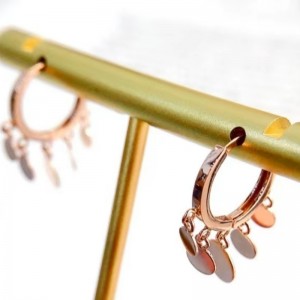 Usine de bijoux tuochen Nouveau design 18k Yellow/rose Gold Or Boucle d\'oreille cadeau pour les femmes