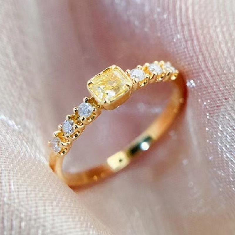 Fabricant de bijoux de mode 18K/14K/10K/9K Gold Jaune Jaune Diamond Stone Femme Gold Rings Designs