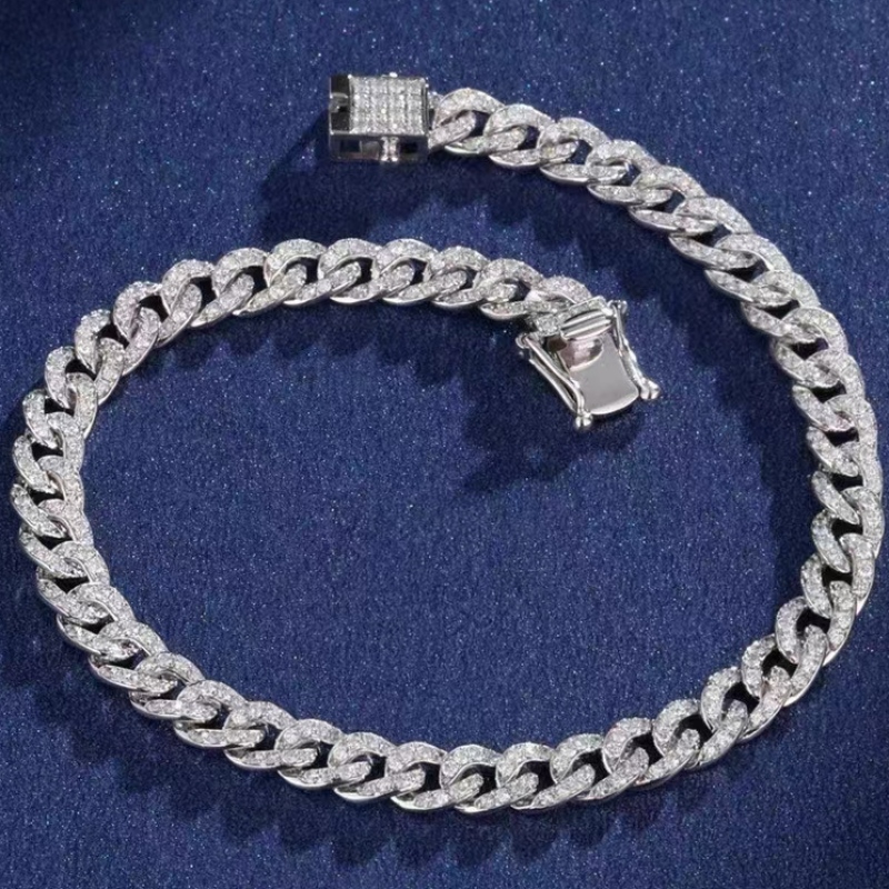 Bijoux tuochen 18K/14k/10k bracelet cubain doré avec diamant/moissanite pierre pour l\'homme