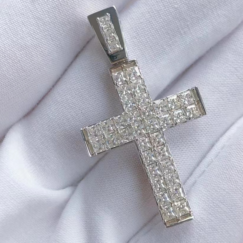 Argent sterling personnalisé 925 avec pendentif en pierre de Moisanite