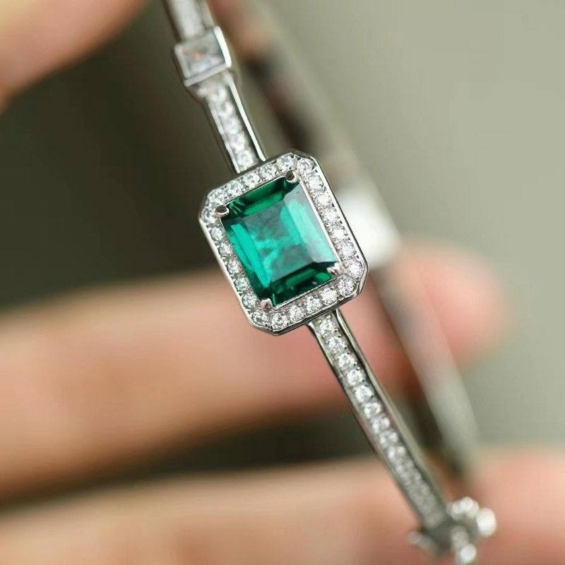 Argent sterling 925 avec bracelet en diamant coloré à haut carbone